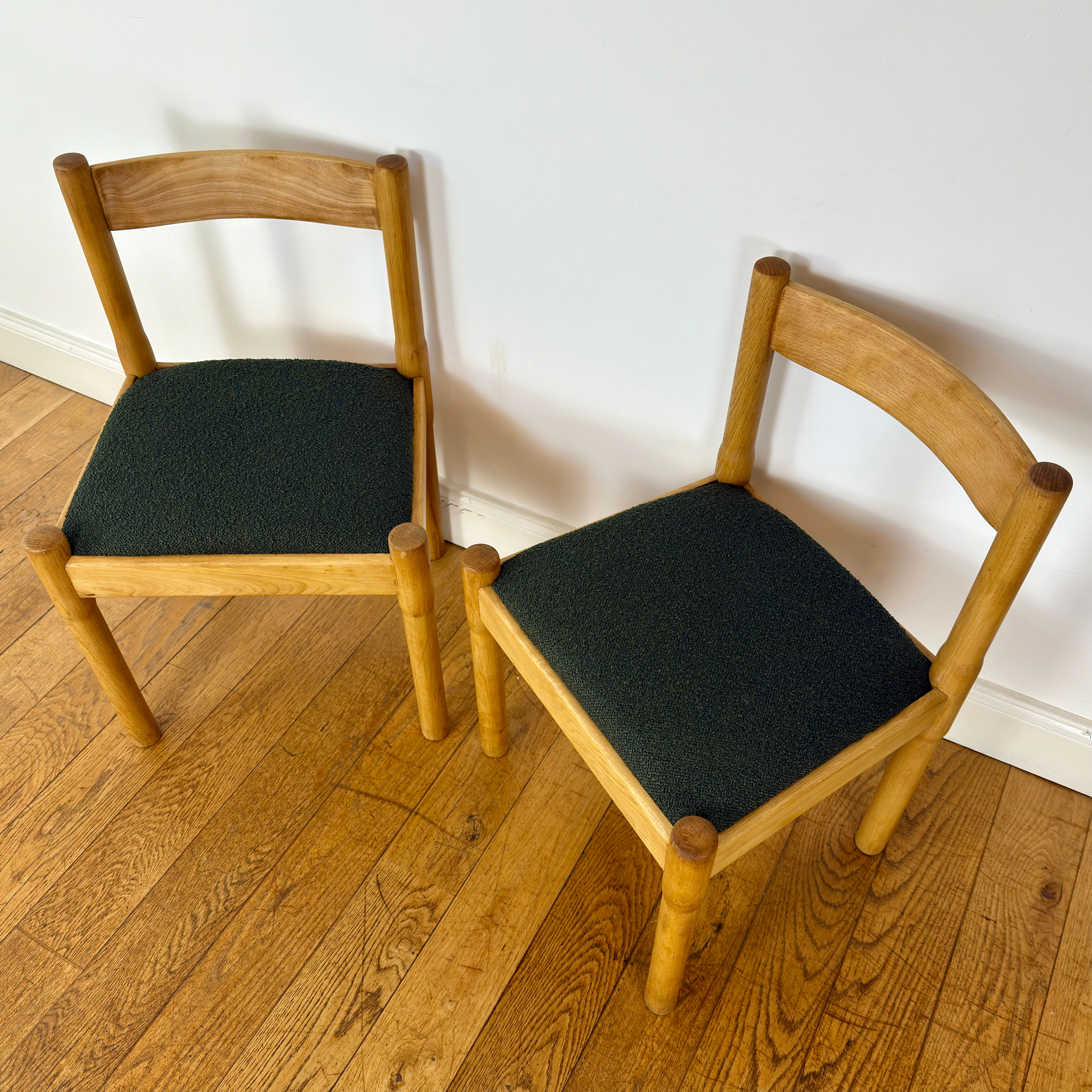 Pair of mid century Carimate dining chairs by Vico Magistretti  