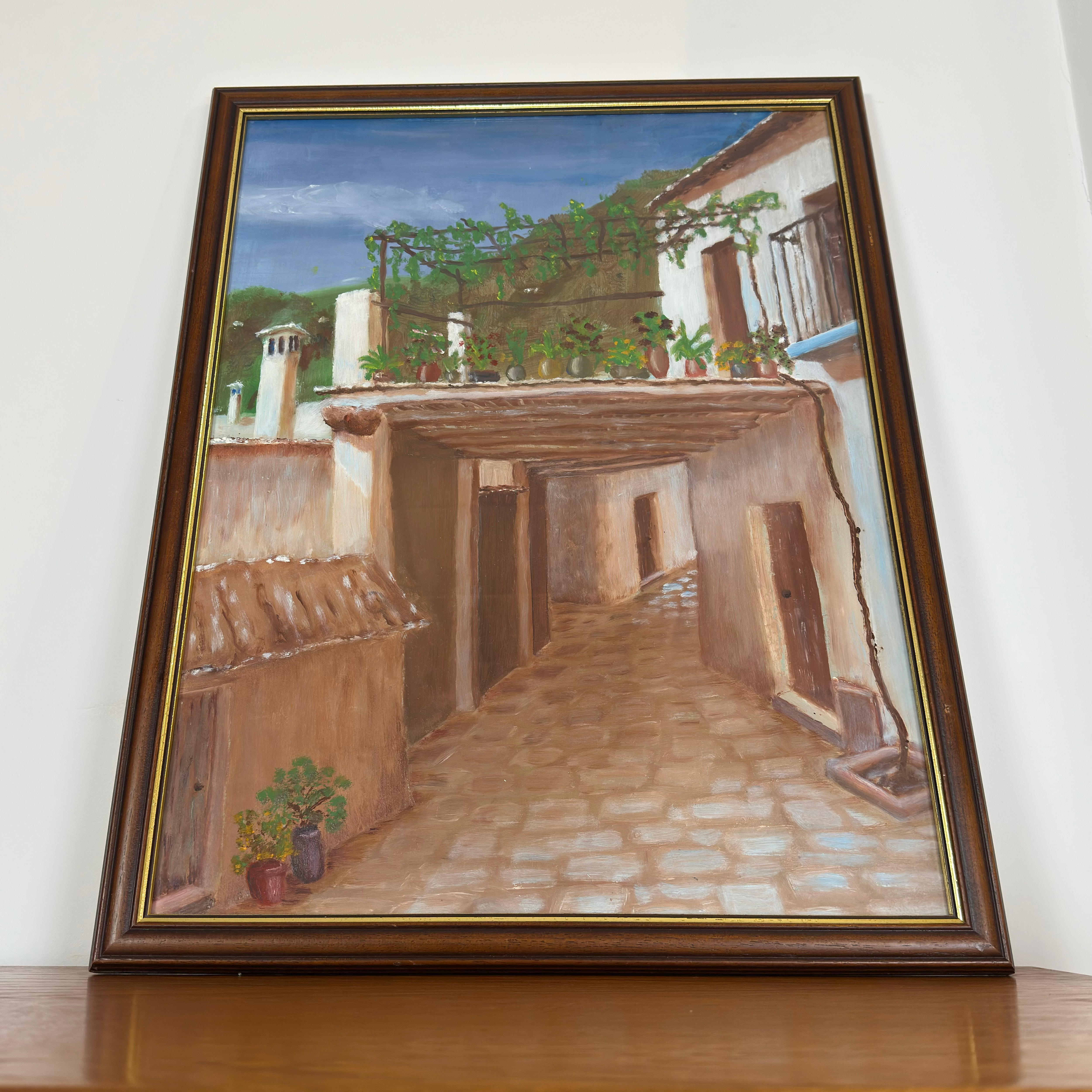 Vintage oil painting - Mediterranean scene 