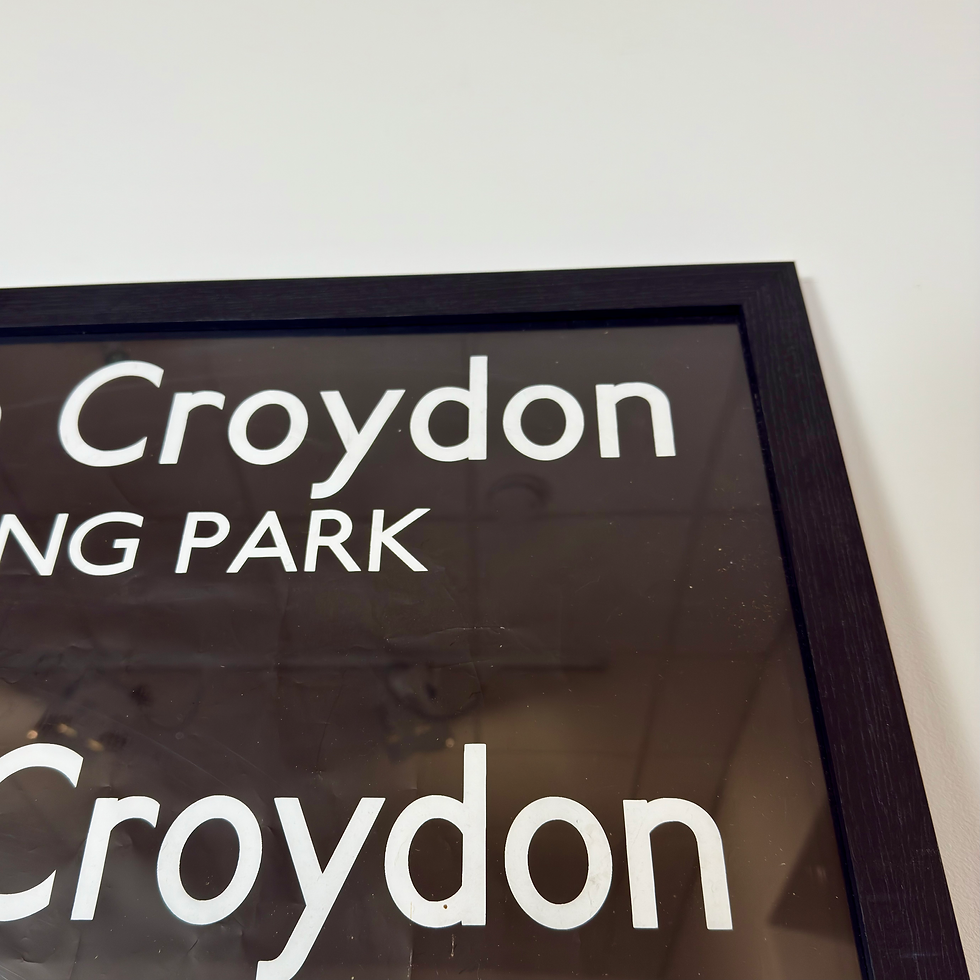 Thumbnail: Vintage framed bus blind - South Croydon 