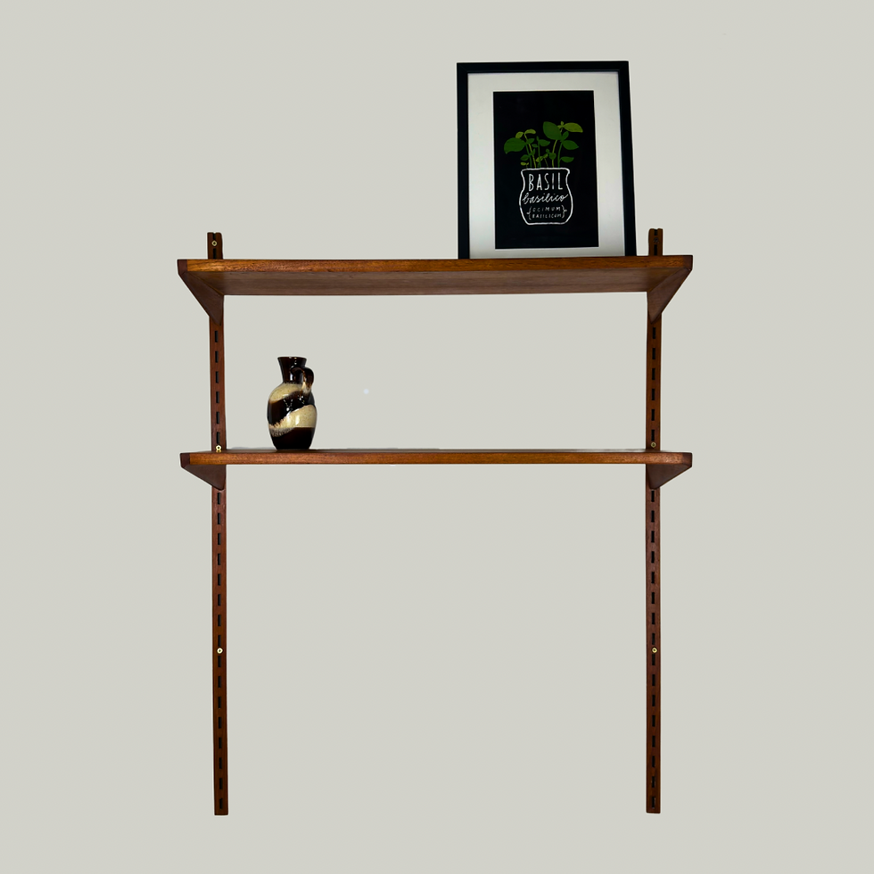 Thumbnail: Mid century teak system shelving by Kai Kristiansen
