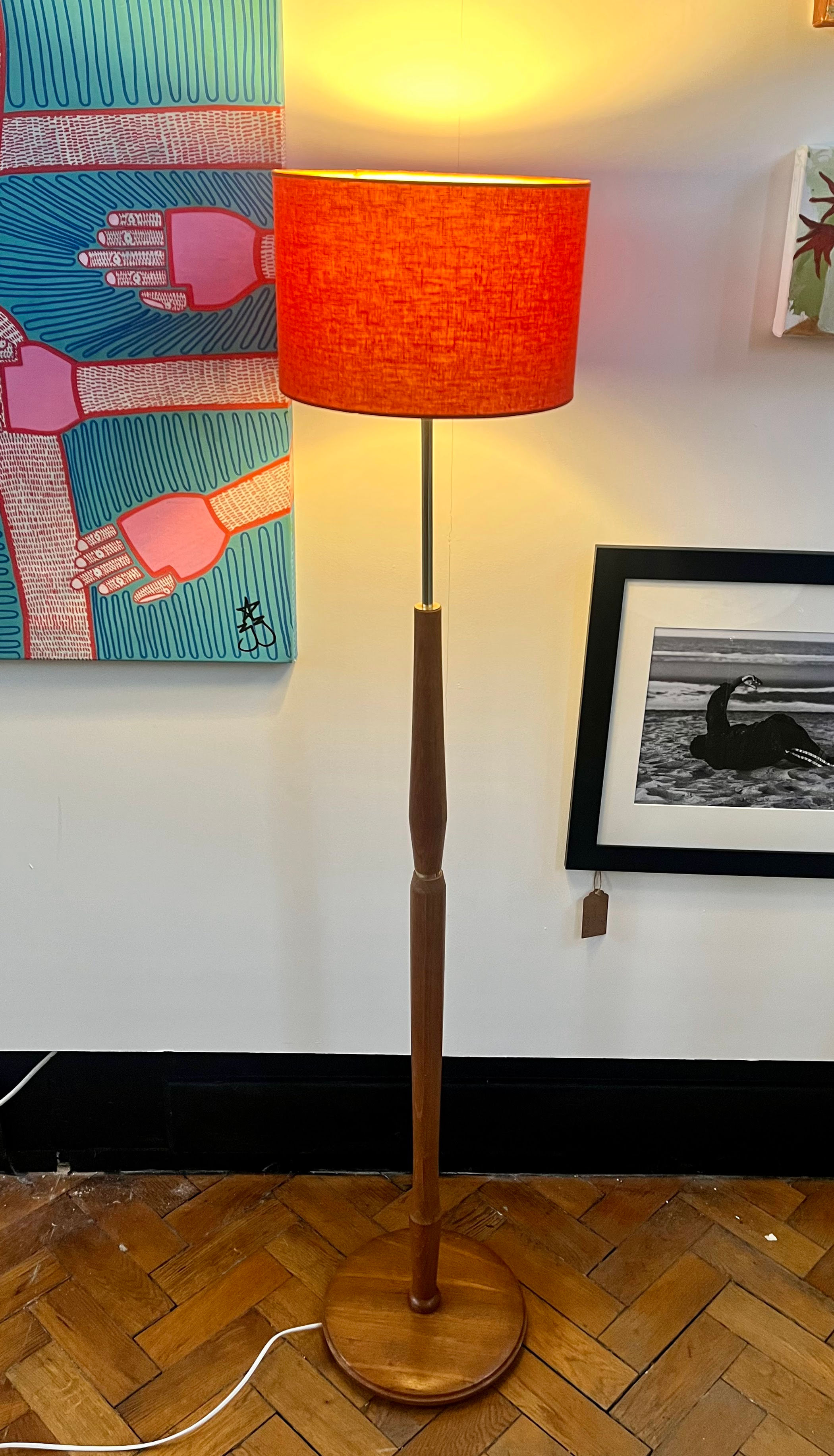 Mid century teak floor lamp