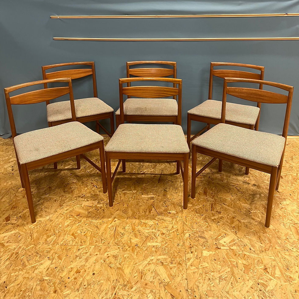 Thumbnail: Set of 6 Mid century Mcintosh teak dining chairs