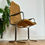 Thumbnail: Mid century Pieff Eleganza desk chair - chrome and rattan