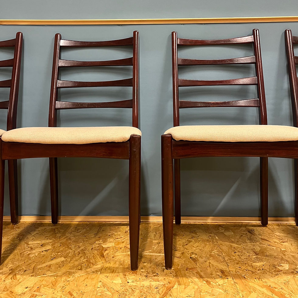 Thumbnail: Set of 4 Mid century Greaves & Thomas dining chairs