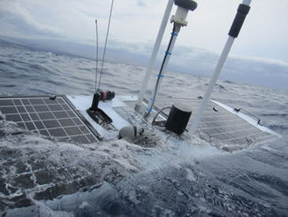 Wave Glider tracking salmon, monitoring ocean parameters
