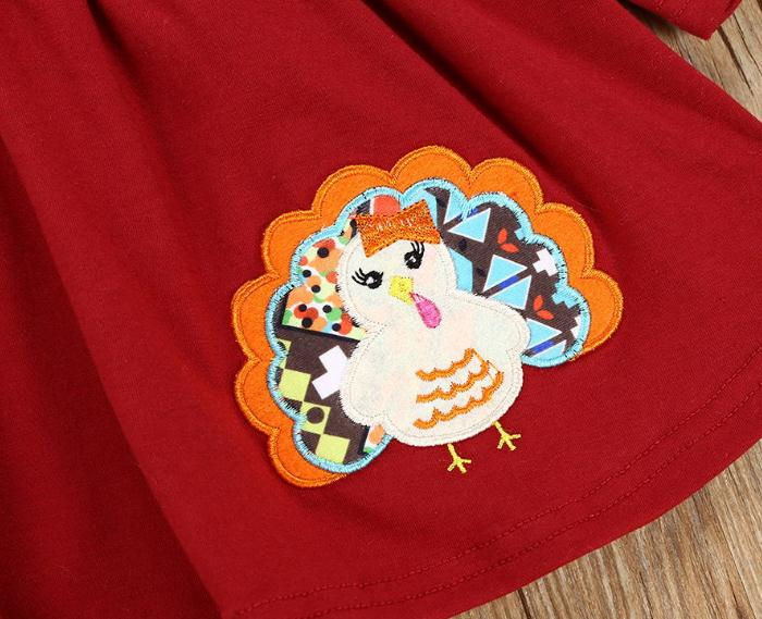 Thumbnail: Thanksgiving cartoon 3 pieces long sleeve set