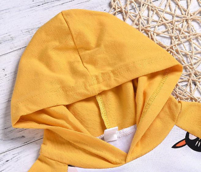 Thumbnail: Baby cartoon fox print hooded two-pieces Set