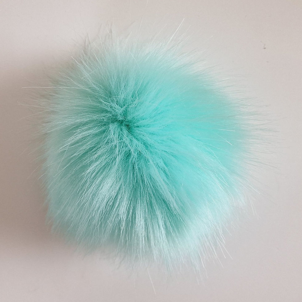 Thumbnail: Pompom with loop mintgreen/Pompon met lus mintgroen 15cm/4,5inch