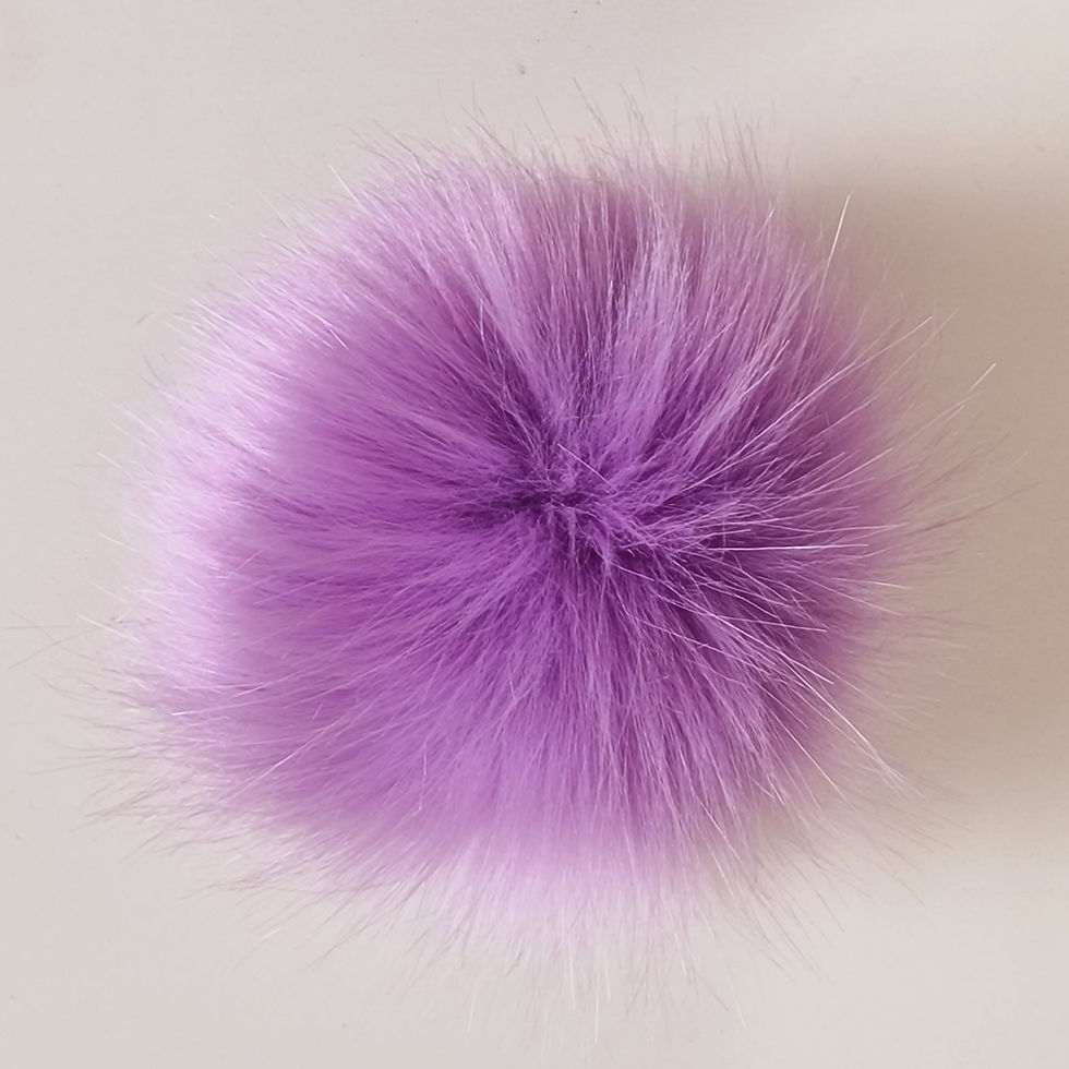 Thumbnail: Pompom with loop purple/Pompon met lus paars 15cm/4,5inch