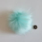 Thumbnail: Pompom with press stud mintgreen/Pompon met drukknoop mintgroen 10cm/4inch