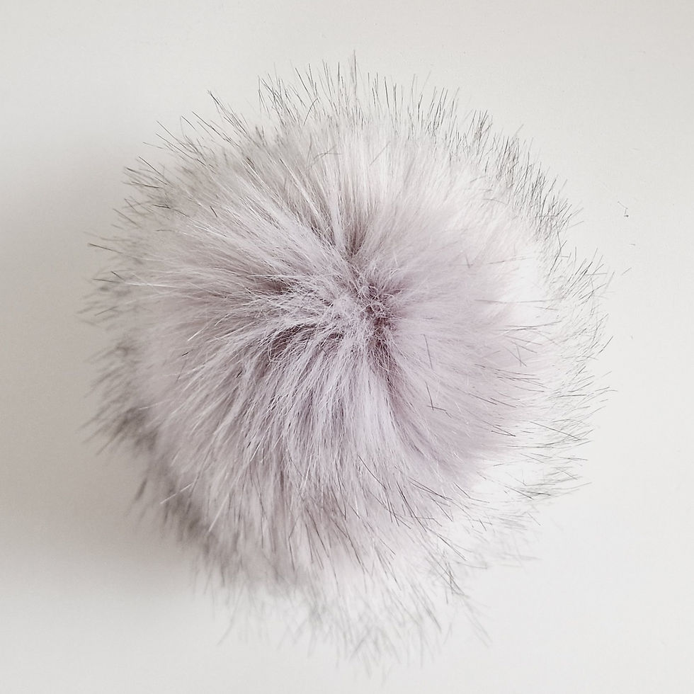 Thumbnail: Pompom with loop grey/Pompon met lus grijs 15cm/4,5inch
