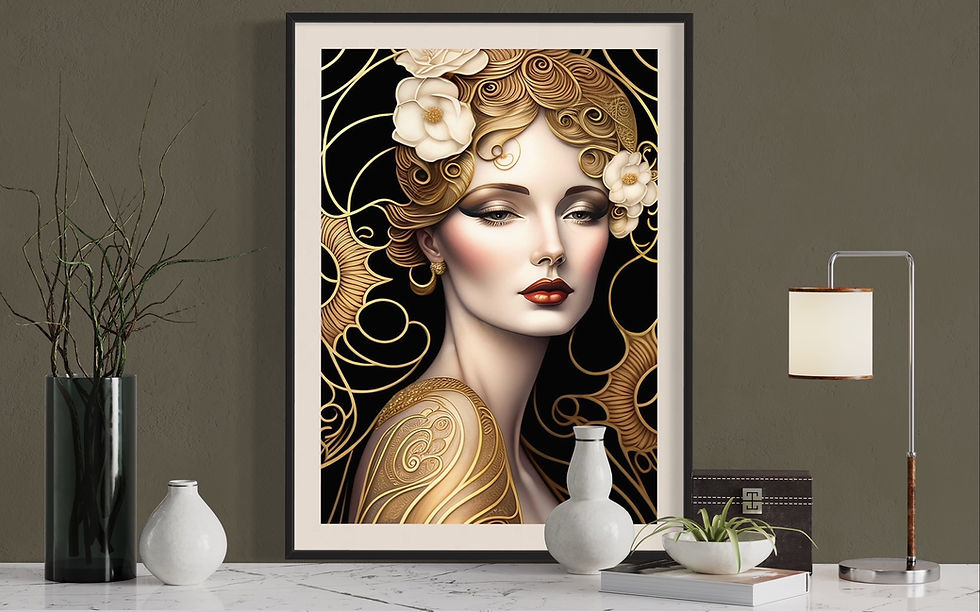 Chic art prints' limited edition giclée art print in the style of art deco. celebration of the name Tamara. Unique home décor wall art, only 50 available worldwide