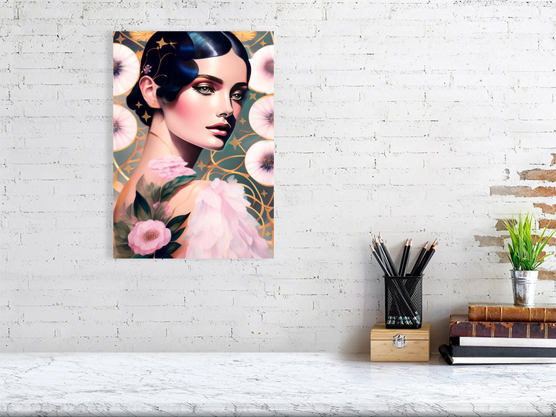 Isabella and blooms artwork art deco watercolour style velvet texture quality giclée art print for home décor A3