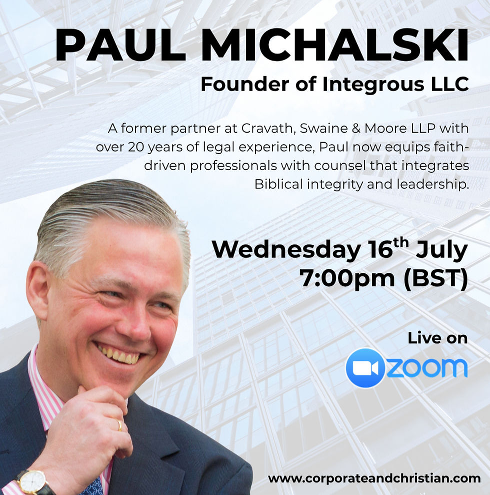 Corporate & Christian Masterclass with Paul Michalski
