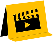 Evidence marker with image of movie clipboard