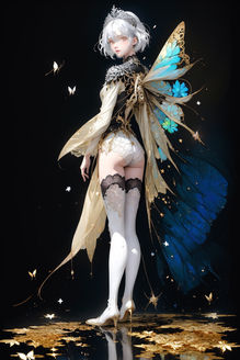 일러스트, 나비,호접지몽,디지털아트,Illustration, butterflies, calligraphy dreams, digital art,판타지아트,Hybrid Art,하이브리드 아트