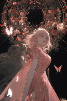 일러스트, 나비,호접지몽,디지털아트,Illustration, butterflies, calligraphy dreams, digital art,판타지아트,다크판타지