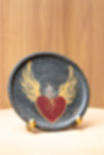 Prato coração na pedra M3 - design Verônica Fukuda