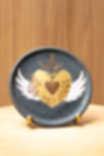 Prato coração na pedra G2 - design Verônica Fukuda