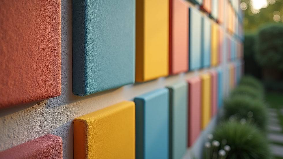 Close-up view of acoustic foam panels on a garden studio wall