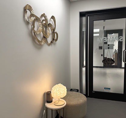 Calm spa interior with warm lighting and minimalist decor