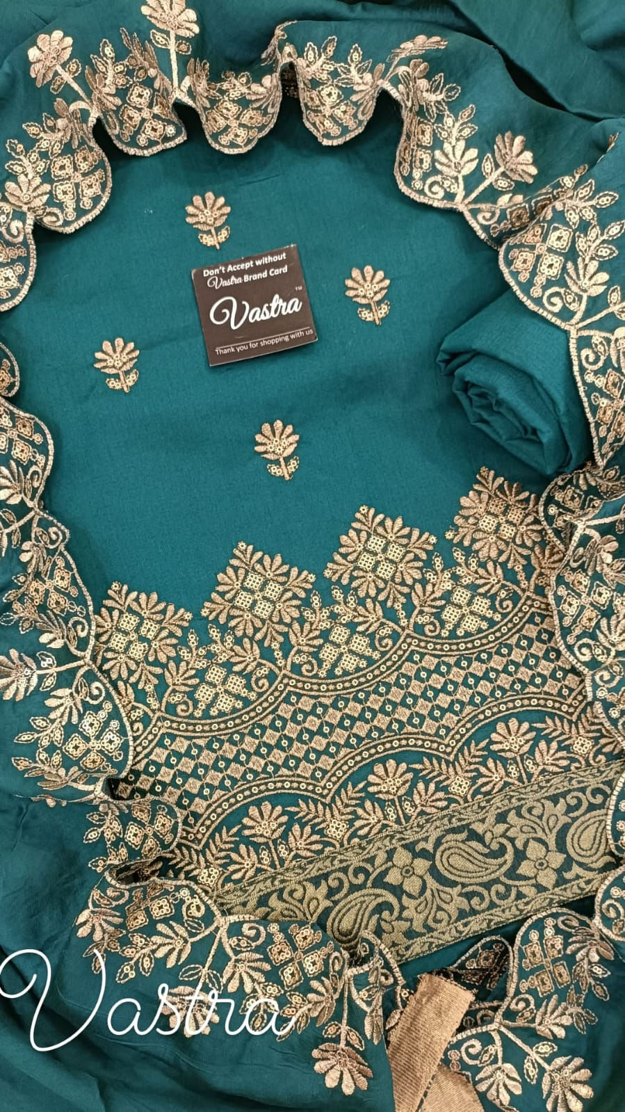 Thumbnail: Silk Embroidered Suit Unstitched 