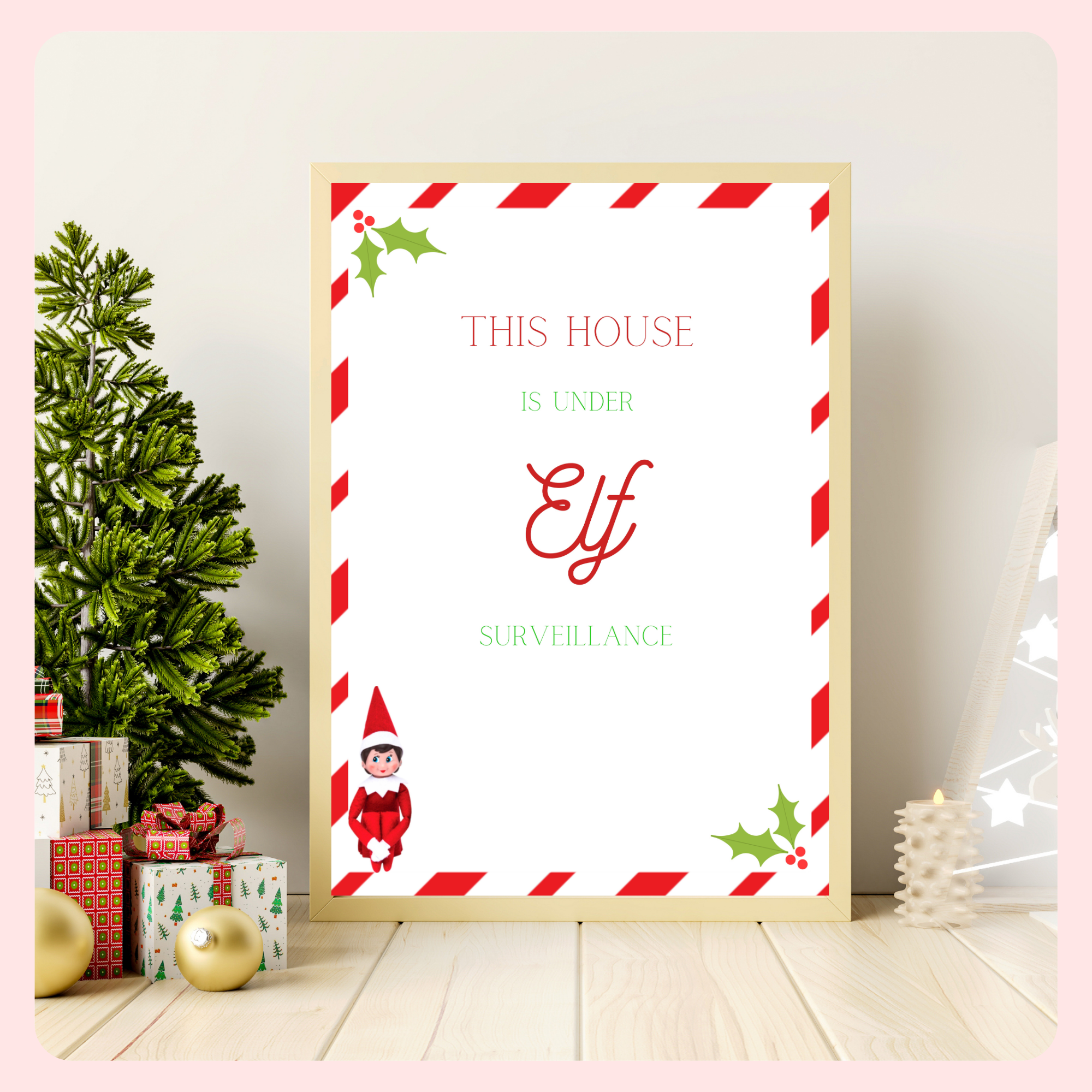 Christmas Elf Surveillance Sign Printable