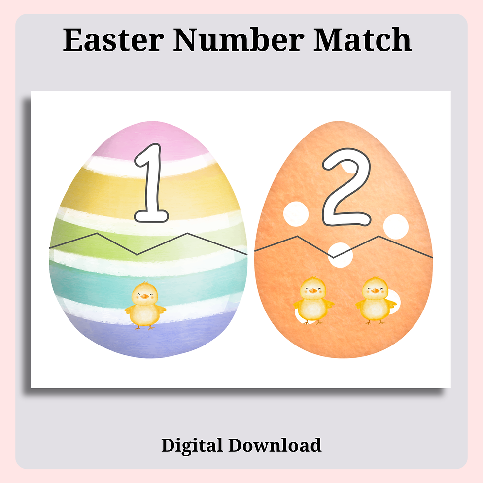 Thumbnail: Easter Number Match Printable | Easter Counting Game for Kids