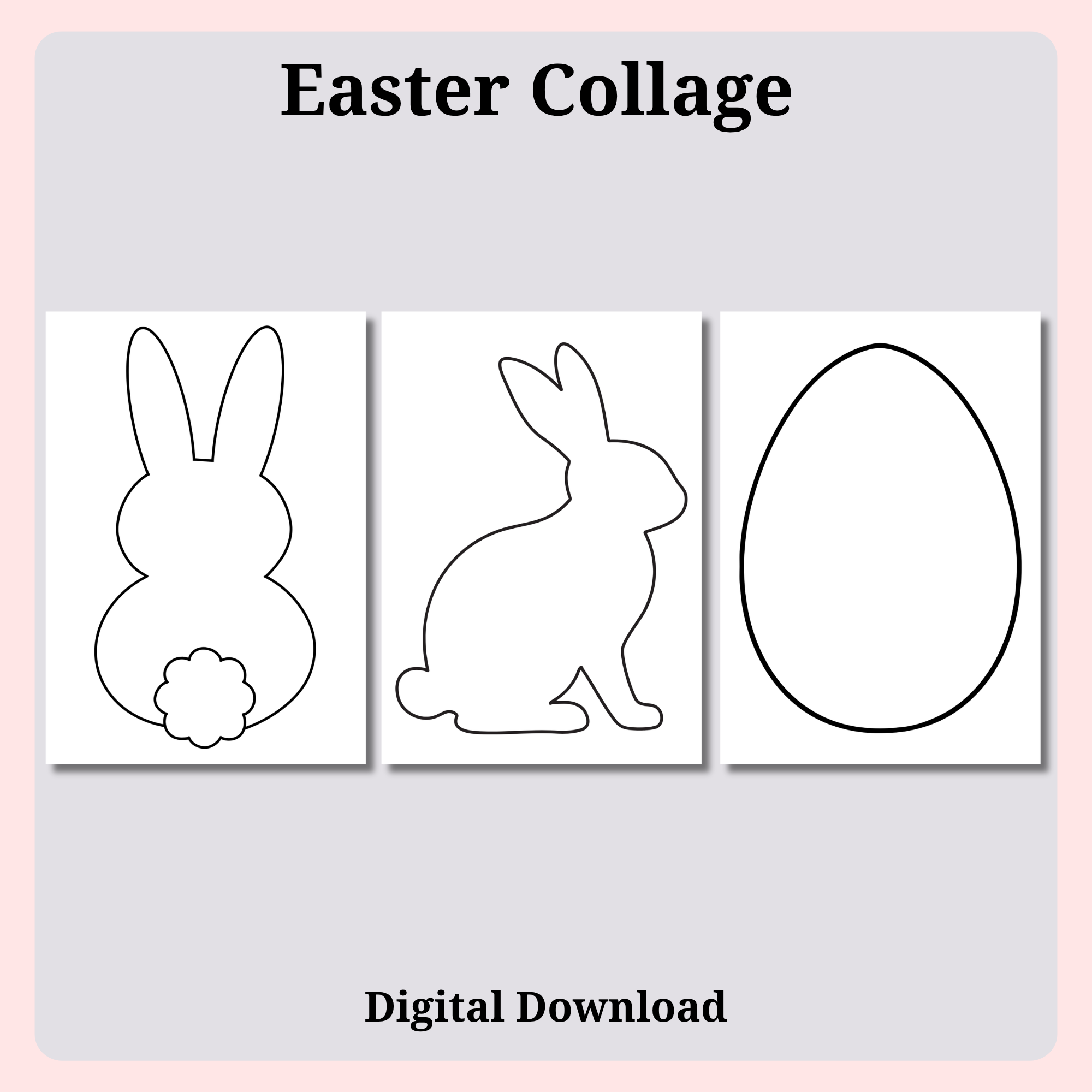 Easter Collage Printable | Bunny & Egg Craft Templates | Kids Easter Art