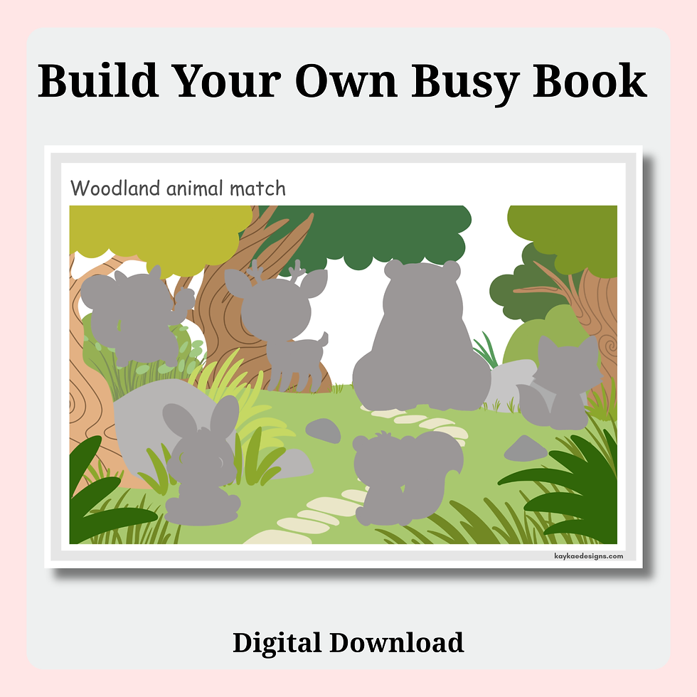 Thumbnail: Woodland Animal Matching Busy Book Printable