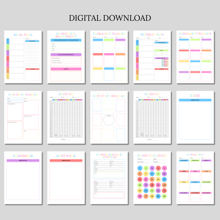 Thumbnail: Printable Homeschool planner