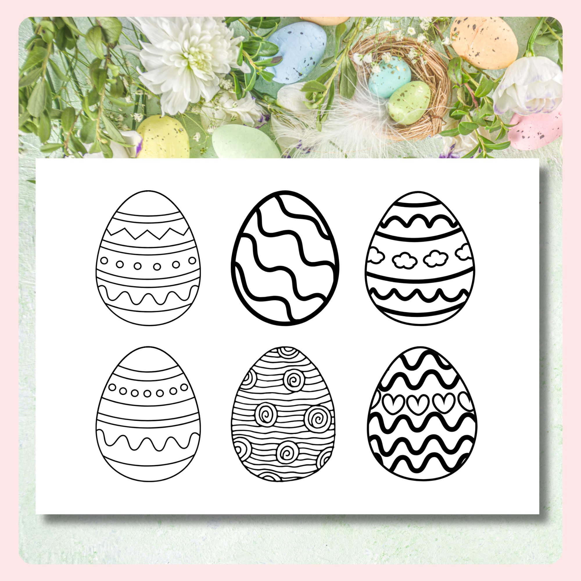 Free Easter Egg Colouring Page Printable | Easter Eggs Colouring Sheet for Kids
