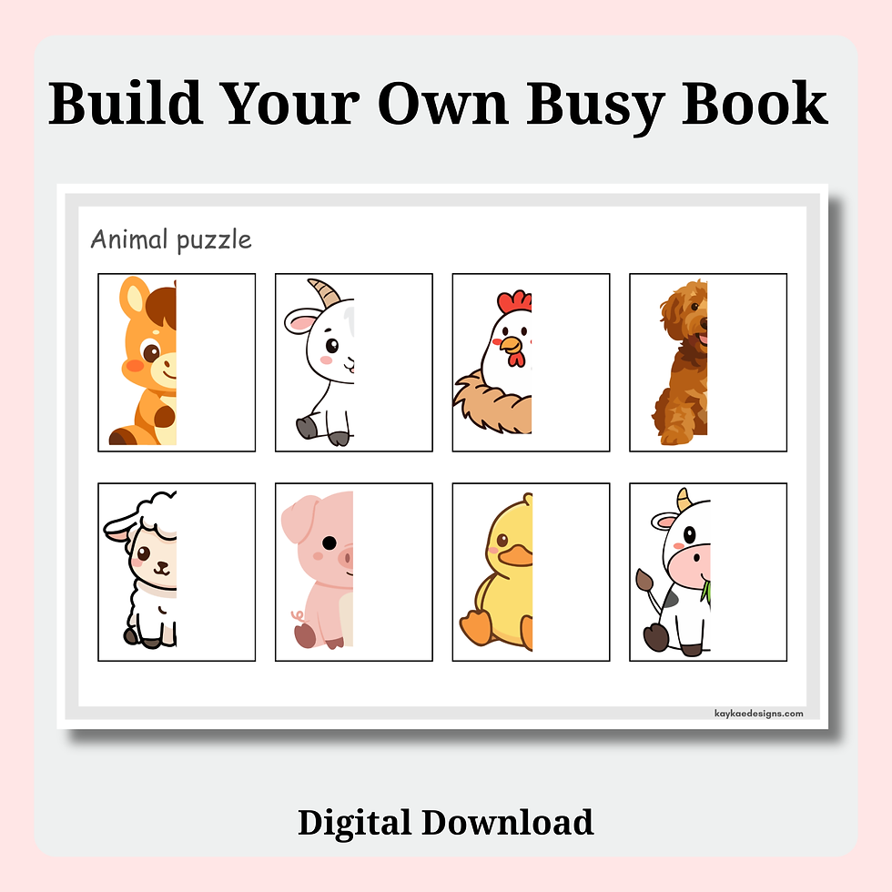 Thumbnail: Farm Animal Puzzle Busy Book Printable