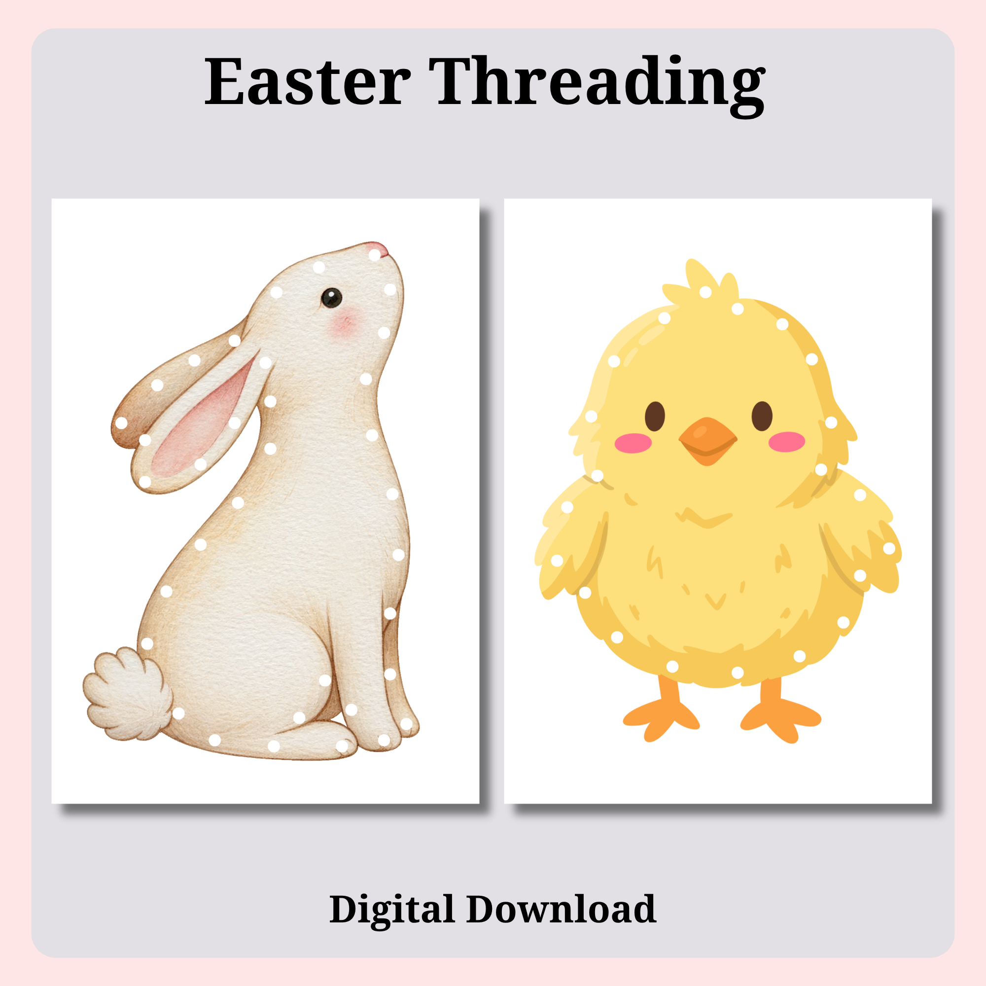 Easter Threading Activity Printable | Lacing Cards for Kids