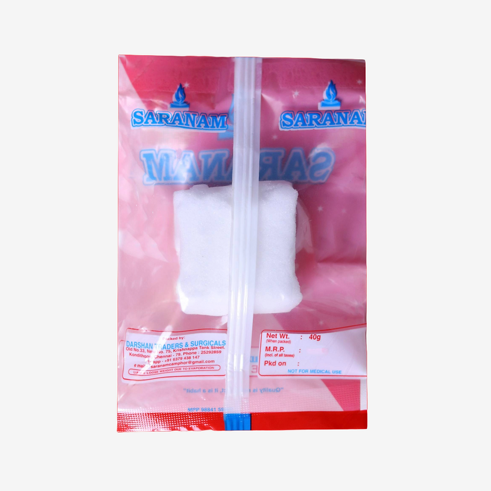 40g camphor katti rear packaging - saranam