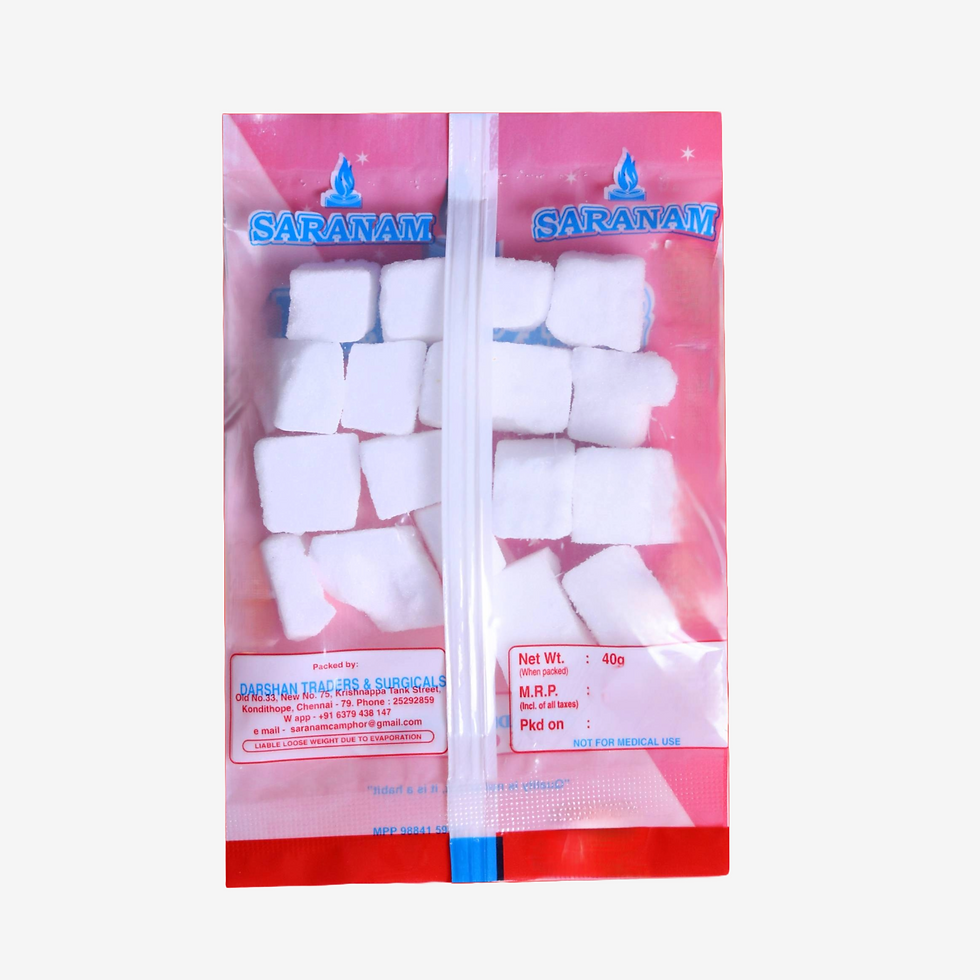 40g camphor podi katti rear packaging - saranam