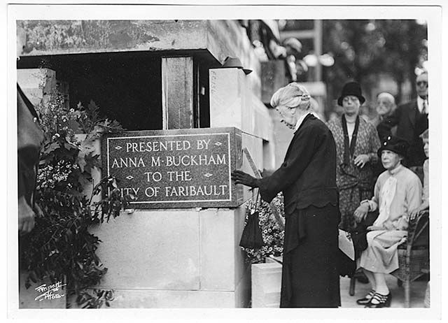 Historic photo of Buckham Library commemoration