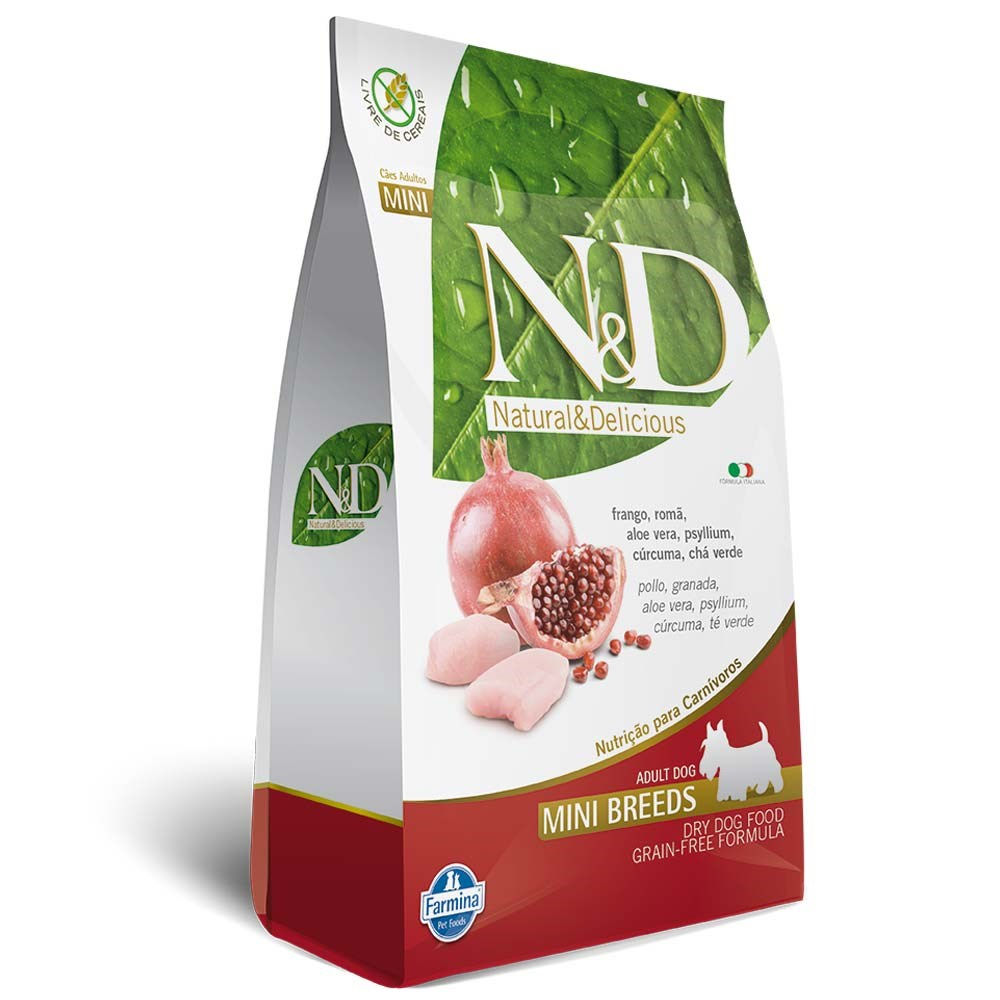 Ração N&D Adultos Minibreeds - Frango e Romã 10Kg
