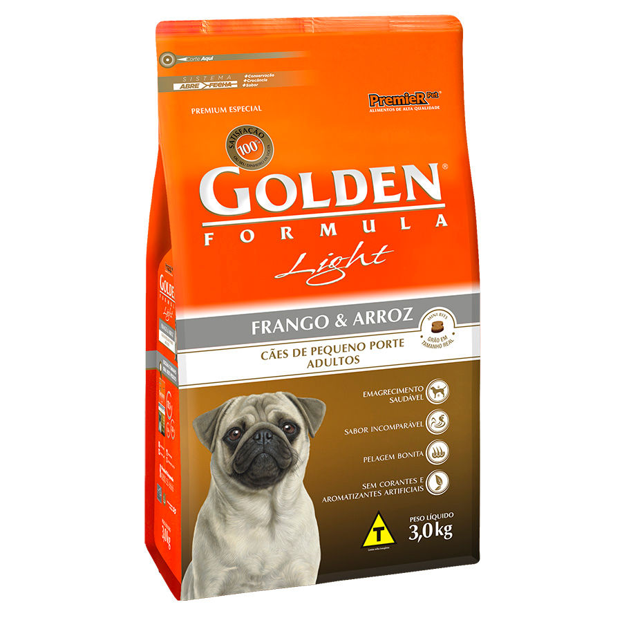 Ração Golden Fórmula Light Adultos Porte Pequeno 3Kg
