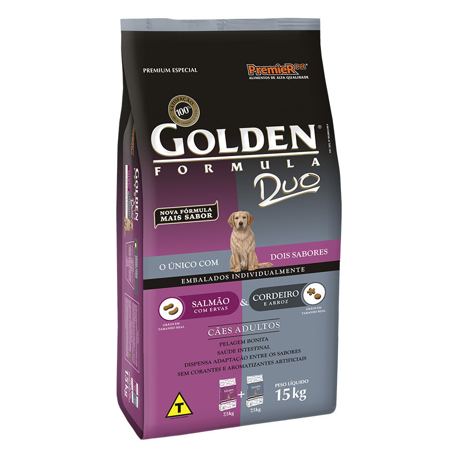 Ração Golden Duo Adultos - Cordeiro e Salmão 15Kg