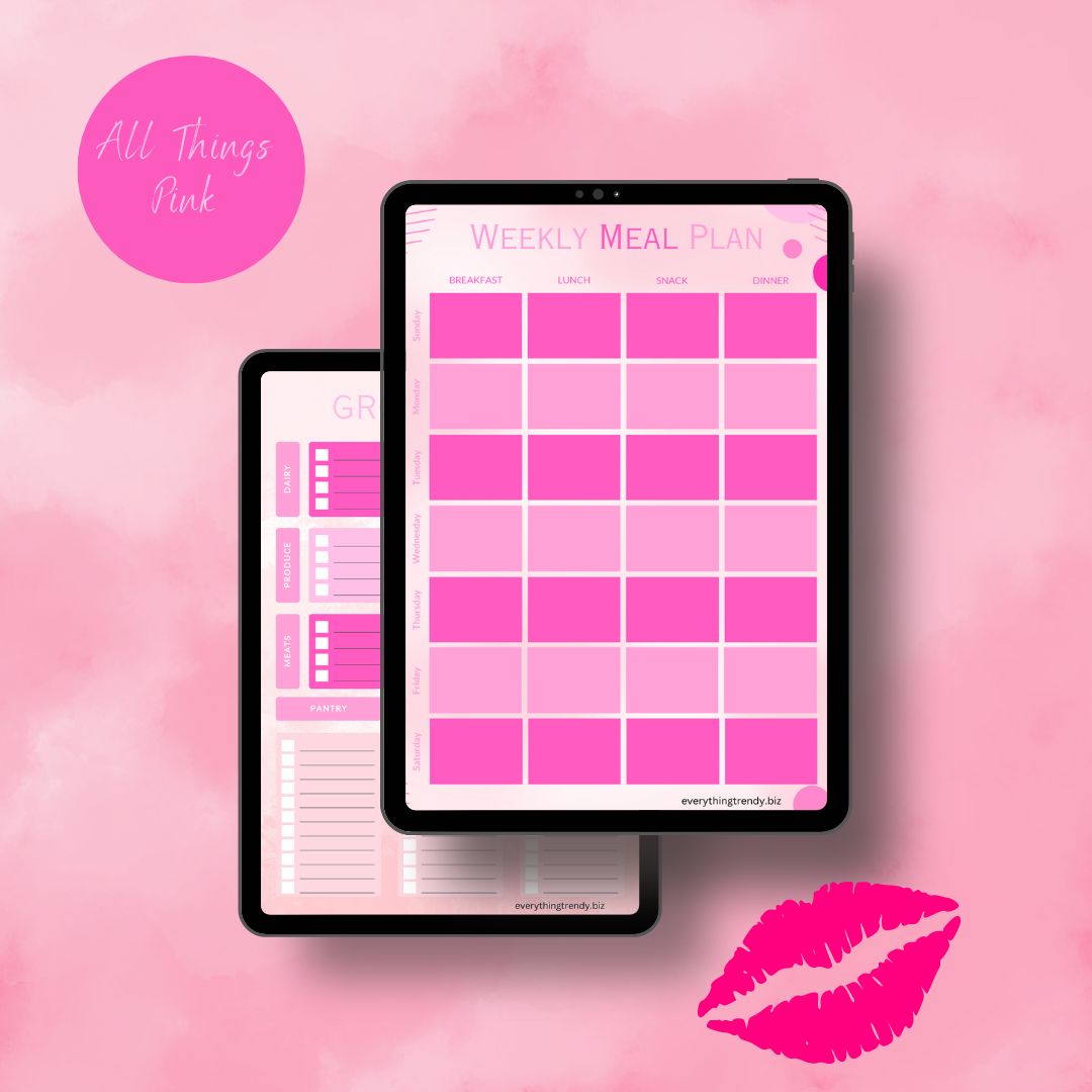All Things Pink Meal Plan & Grocery List