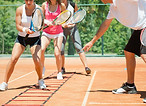 Tennistraining-Erwachsene-Gruppe-Mannschaft