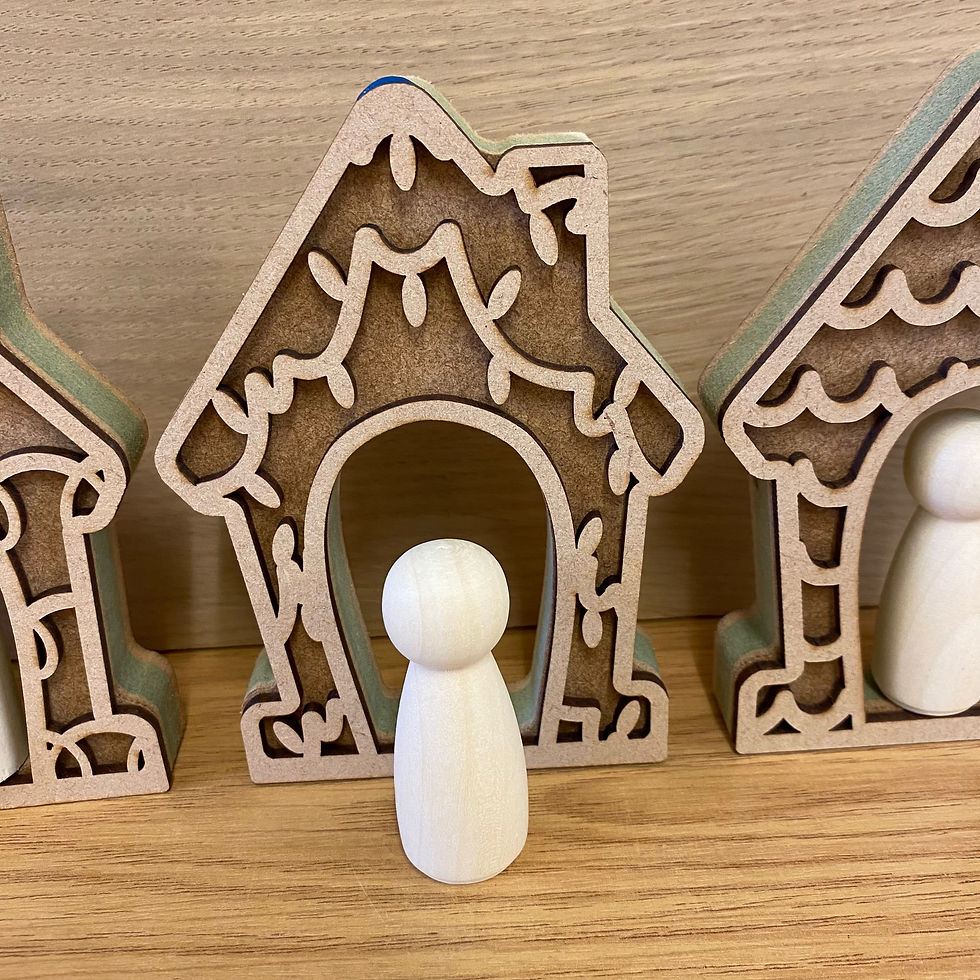 Thumbnail: Christmas Gingerbread Peg Doll houses
