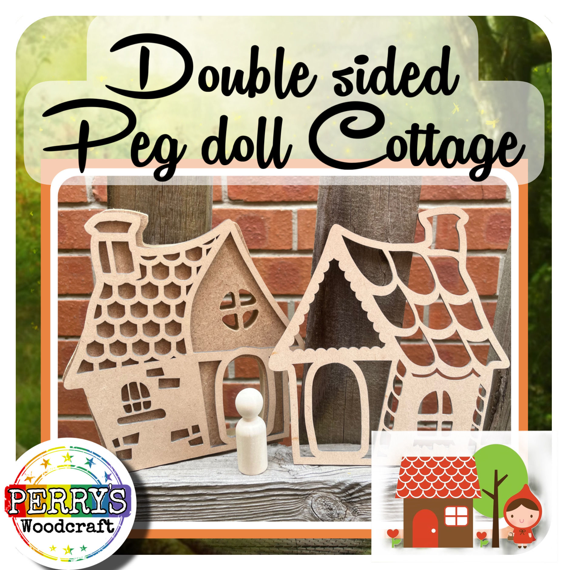 Double Sided cottage - Peg doll house