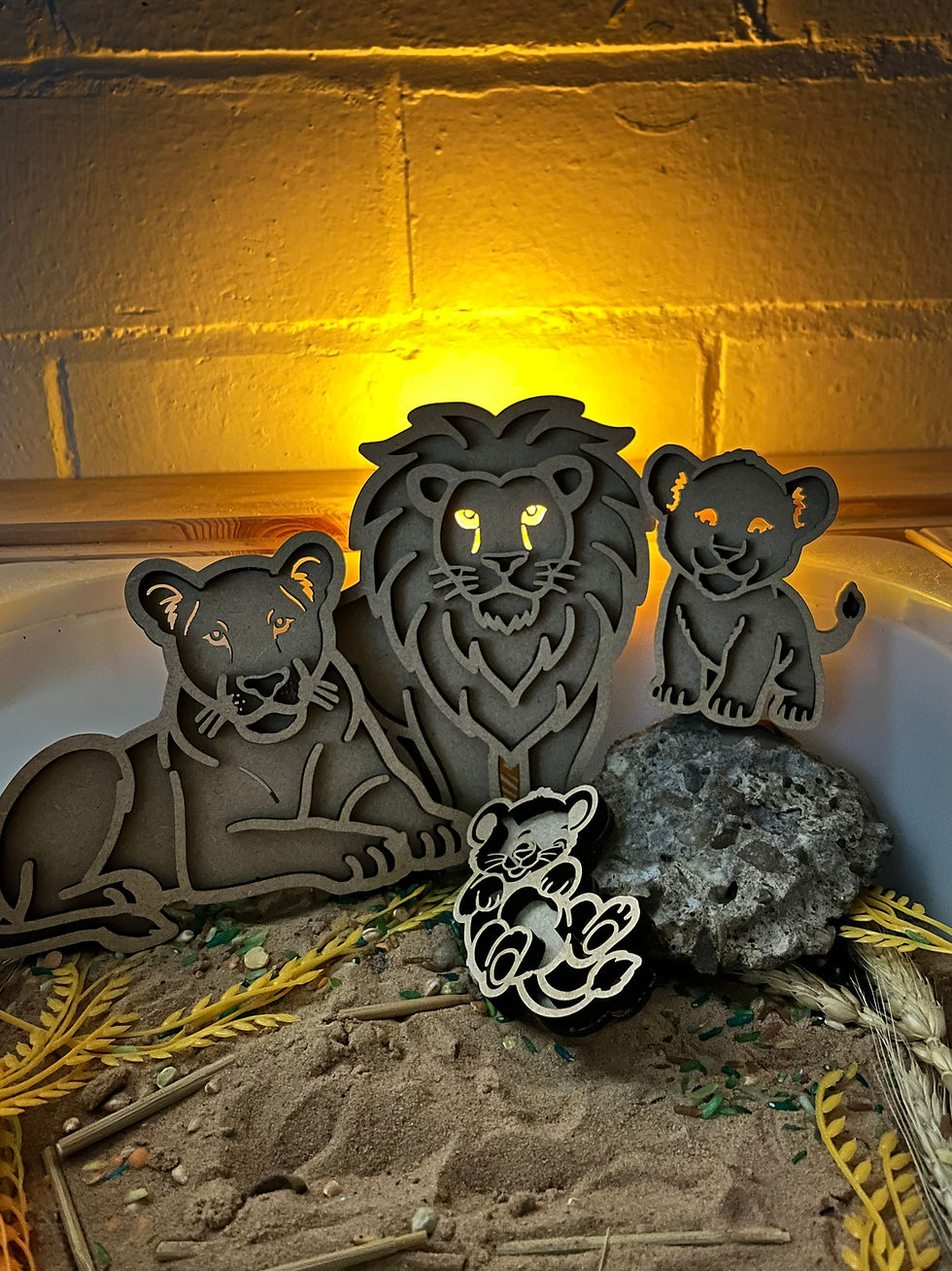 Thumbnail: BASICS Lion pride Mini Sensory tray family of 4