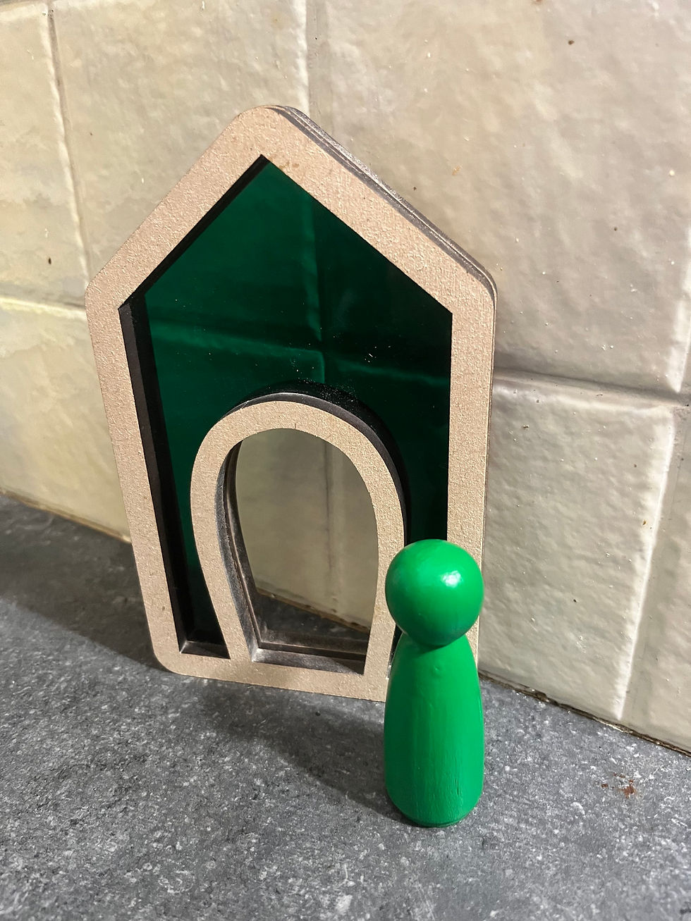 Thumbnail: Chunky Sensory Block - RAINBOW Peg doll HOUSE SET 
