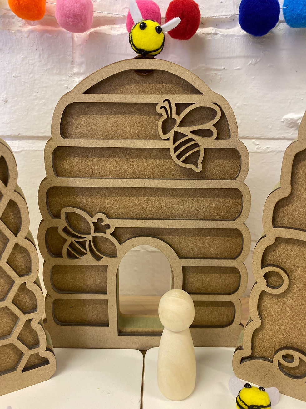 Thumbnail: Bee hive Peg doll houses - 3 designs