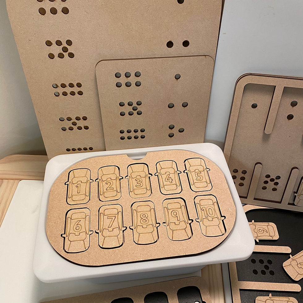 Thumbnail: Car Park 10 Frame Car counting Lids and Puzzle Boards