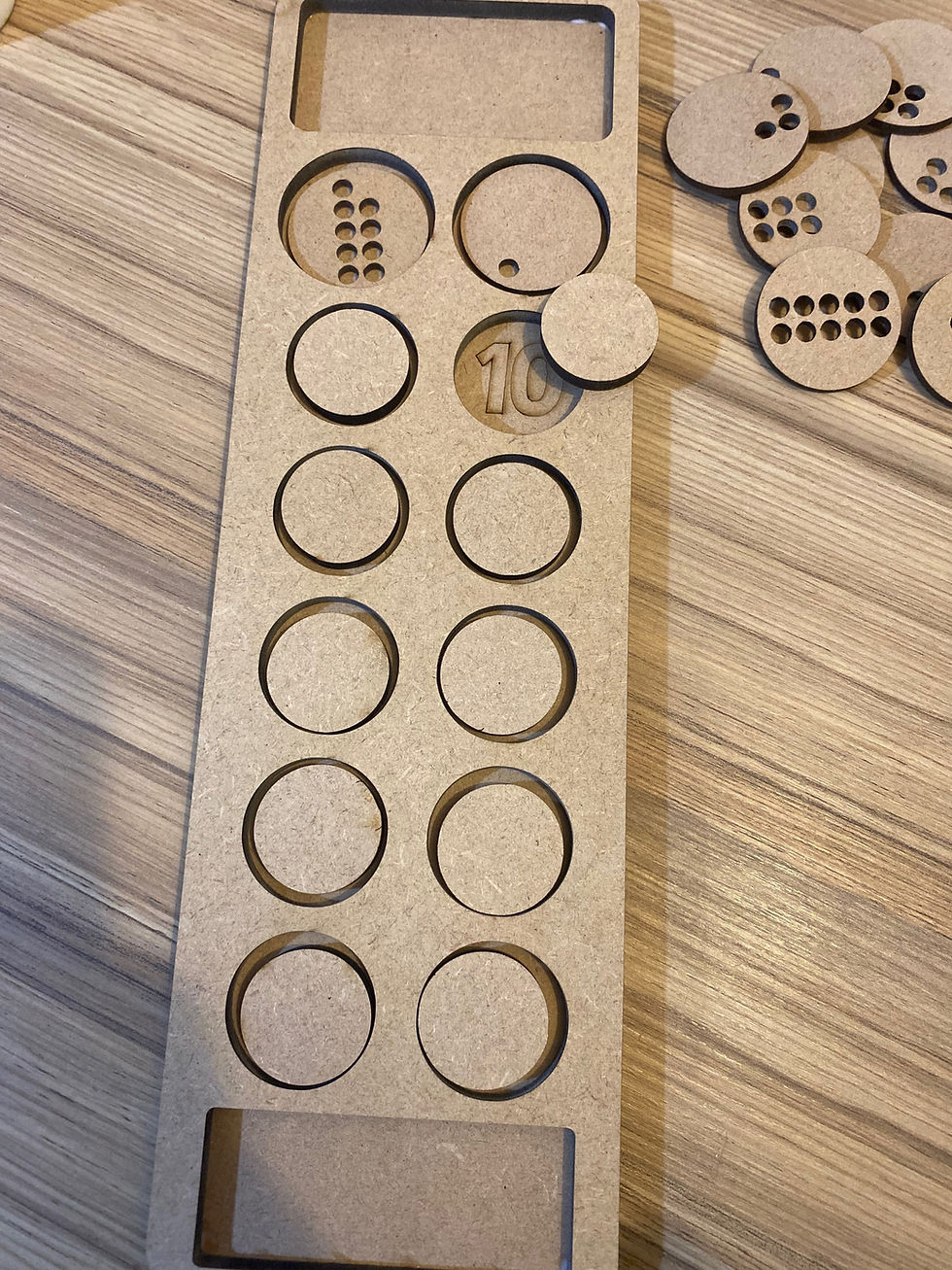 Thumbnail: Subitising 10 frame with numbered tokens