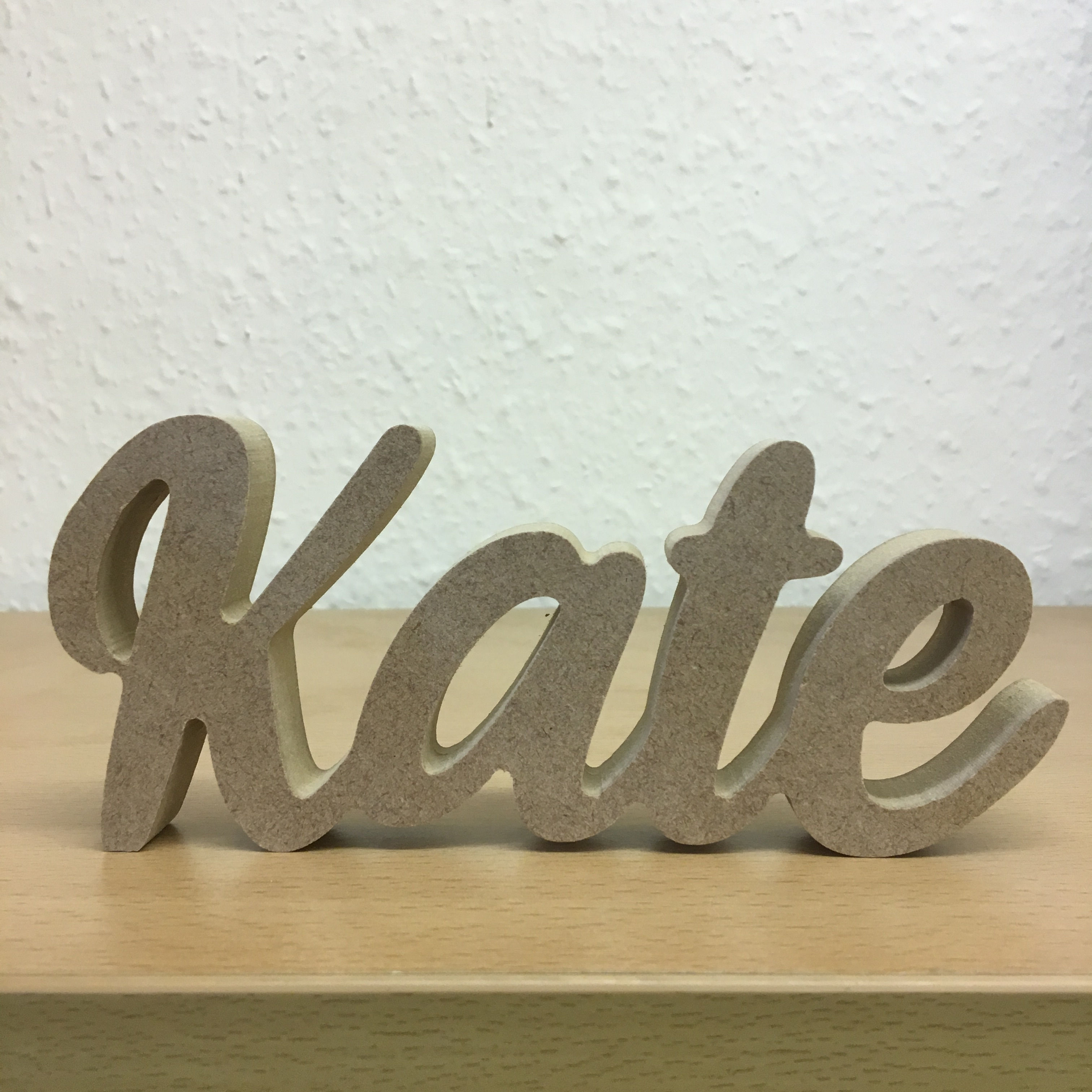 8cm tall Free Standing Joined Names -Script font